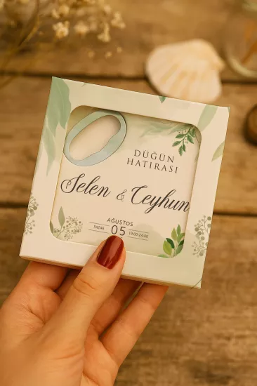 Kutulu Kare Bardak Altlığı Açacak Magnet – Düğün Hediyeliği