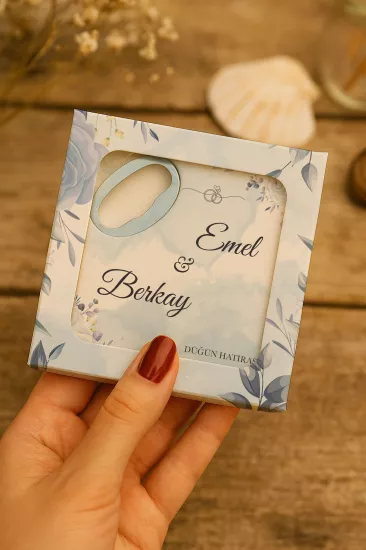 Kutulu Kare Bardak Altlığı Açacak Magnet – Düğün Hediyeliği