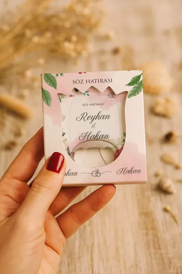 Söz Nişan Kına Nikah Düğün Hatırası Kutulu Lale Açacak Magnet