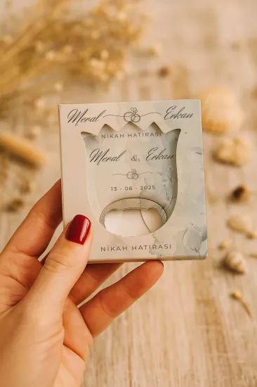 Söz Nişan Kına Nikah Düğün Hatırası Kutulu Lale Açacak Magnet