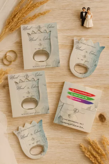 Söz Nişan Kına Nikah Düğün Hatırası Kutulu Lale Açacak Magnet