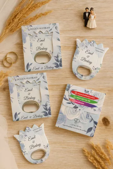 Söz Nişan Kına Nikah Düğün Hatırası Kutulu Lale Açacak Magnet