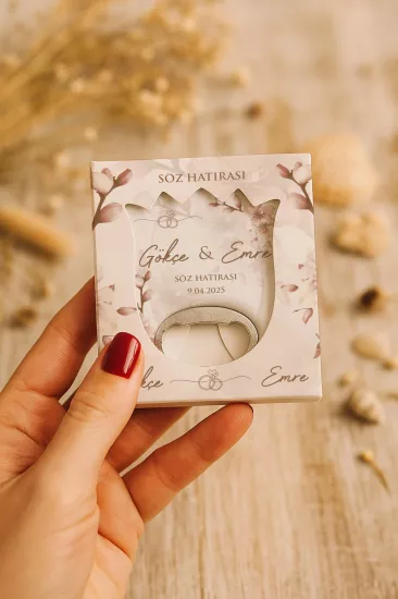 Söz Nişan Kına Nikah Düğün Hatırası Kutulu Lale Açacak Magnet