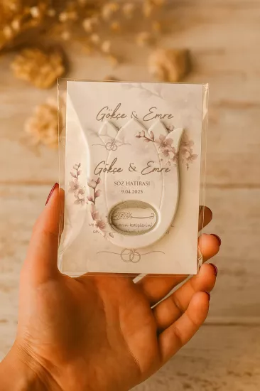 Kişiye Özel Lale Açacak Magnet | Söz, Nişan, Nikah, Düğün Hatırası