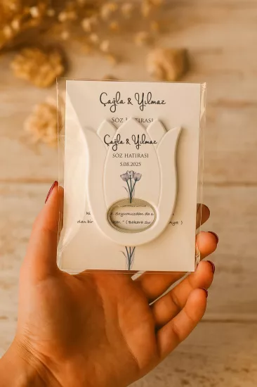 Kişiye Özel Lale Açacak Magnet | Söz, Nişan, Nikah, Düğün Hatırası