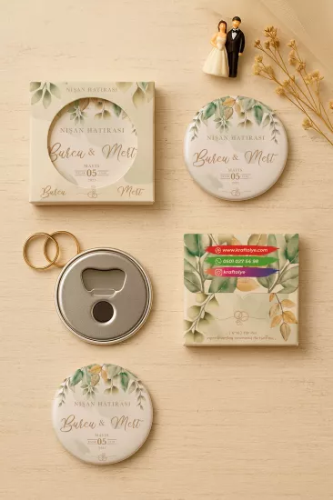 Söz Nişan Kına Nikah Düğün Hatırası Kutulu Metal Açacak Magnet