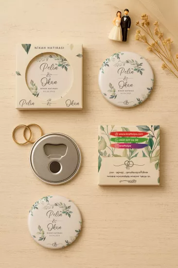 Söz Nişan Kına Nikah Düğün Hatırası Kutulu Metal Açacak Magnet