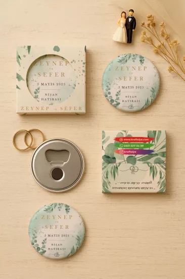 Söz Nişan Kına Nikah Düğün Hatırası Kutulu Metal Açacak Magnet