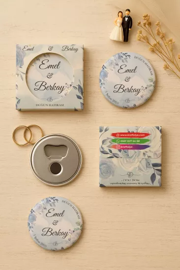 Söz Nişan Kına Nikah Düğün Hatırası Kutulu Metal Açacak Magnet