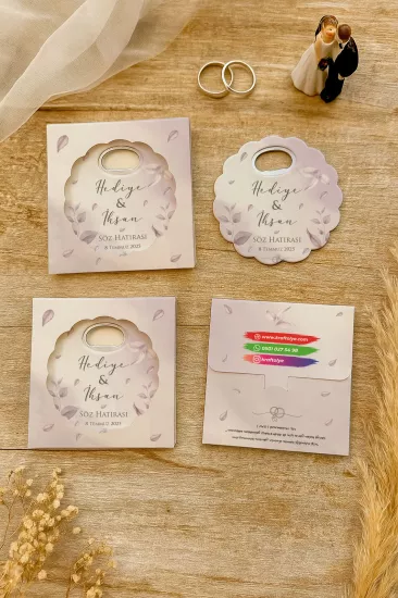 Kutulu Papatya Bardak Altlığı Açacak Magnet – Düğün Hediyeliği