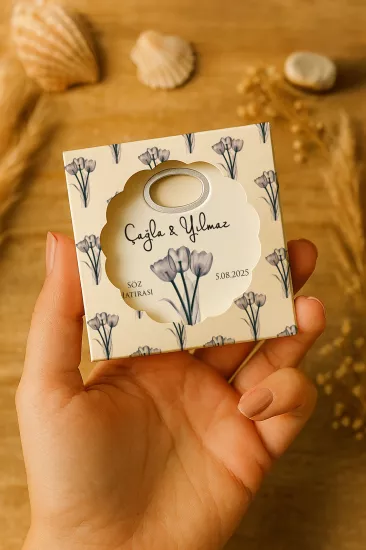 Kutulu Papatya Bardak Altlığı Açacak Magnet – Düğün Hediyeliği