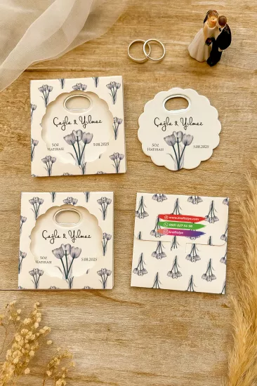 Kutulu Papatya Bardak Altlığı Açacak Magnet – Düğün Hediyeliği