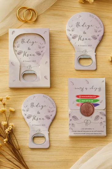 Söz Nişan Nikah Düğün Hediyeliği Mühürlü Kutulu Balon Açacak Magnet