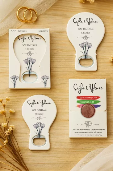 Söz Nişan Nikah Düğün Hediyeliği Mühürlü Kutulu Balon Açacak Magnet