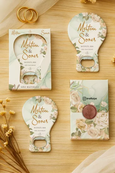 Söz Nişan Nikah Düğün Hediyeliği Mühürlü Kutulu Balon Açacak Magnet