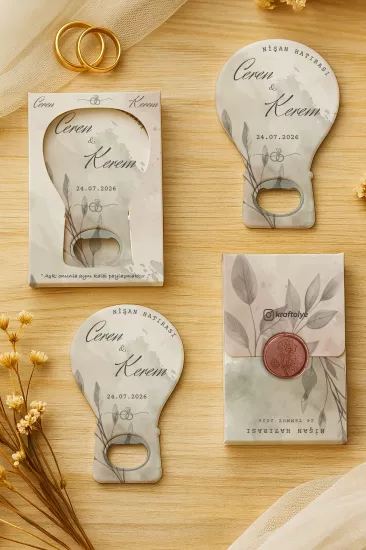 Söz Nişan Nikah Düğün Hediyeliği Mühürlü Kutulu Balon Açacak Magnet