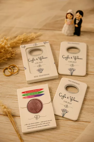 Mühürlü Kutulu Açacak Magnet | Söz, Nişan, Kına, Nikah ve Düğün Hediyelikleri