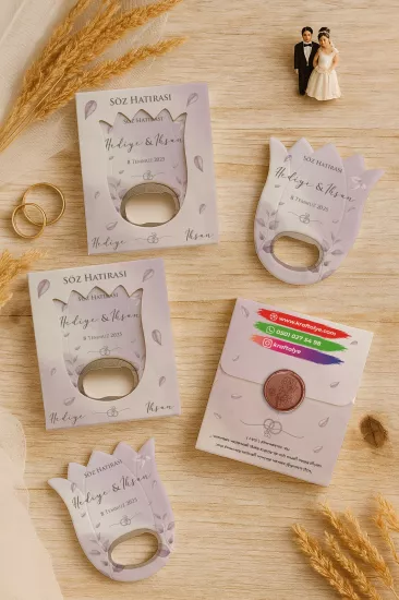 Söz Nişan Kına Nikah Düğün Hatırası Mühürlü Lale Açacak Magnet