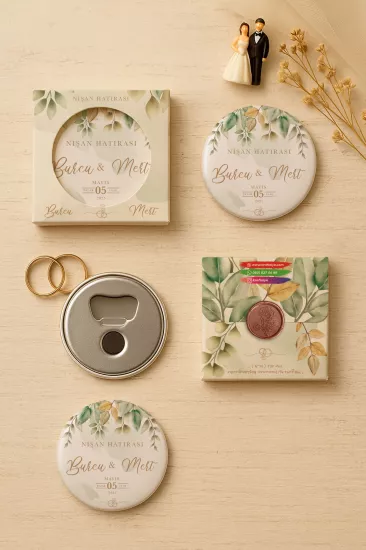 Mühürlü Kutulu Söz Nişan Kına Nikah Düğün Hatırası Metal Açacak Magnet