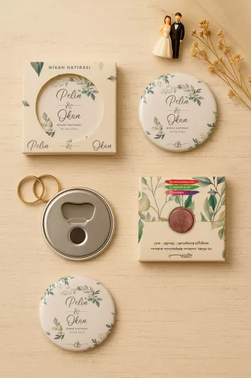 Mühürlü Kutulu Söz Nişan Kına Nikah Düğün Hatırası Metal Açacak Magnet