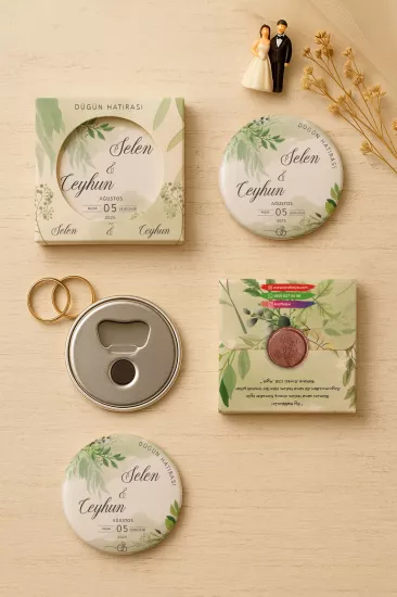 Mühürlü Kutulu Söz Nişan Kına Nikah Düğün Hatırası Metal Açacak Magnet