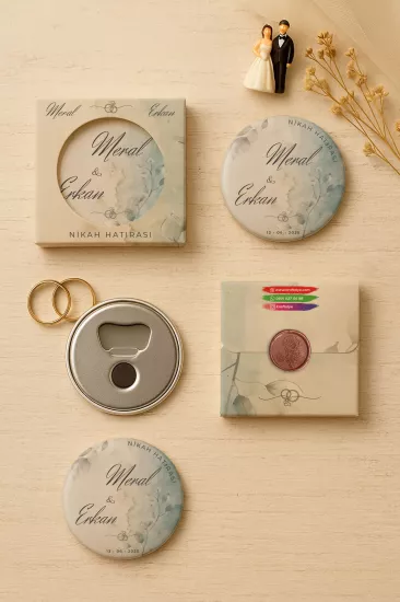 Mühürlü Kutulu Söz Nişan Kına Nikah Düğün Hatırası Metal Açacak Magnet