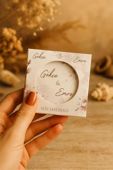 Mühürlü Kutulu Söz Nişan Kına Nikah Düğün Hatırası Metal Açacak Magnet