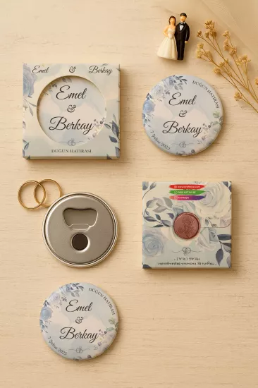 Mühürlü Kutulu Söz Nişan Kına Nikah Düğün Hatırası Metal Açacak Magnet