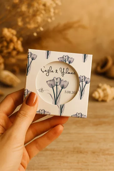 Mühürlü Kutulu Söz Nişan Kına Nikah Düğün Hatırası Metal Açacak Magnet