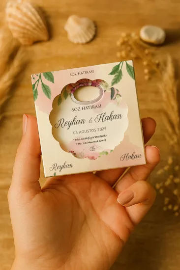 Mühürlü Kutulu Papatya Bardak Altlığı Açacak Magnet – Söz, Nişan, Kına, Nikah, Düğün Hatırası