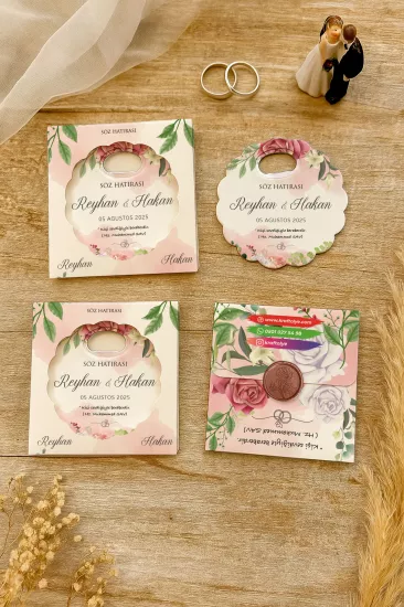 Mühürlü Kutulu Papatya Bardak Altlığı Açacak Magnet – Söz, Nişan, Kına, Nikah, Düğün Hatırası