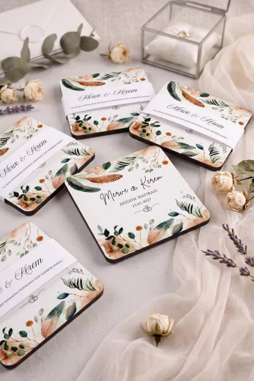 Ahşap Bardak Altlığı | Nikah ve Nişan Hediyesi