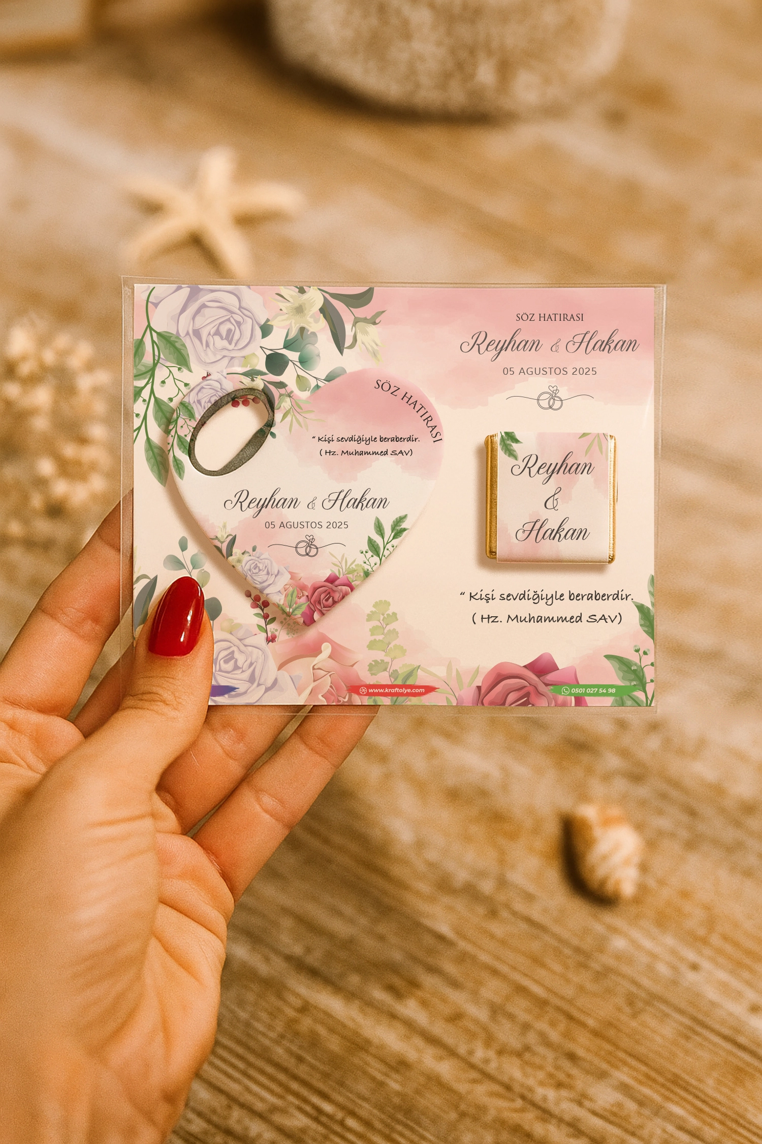 Nişan Nikah Düğün Hatırası Çikolatalı Açacak Magnet