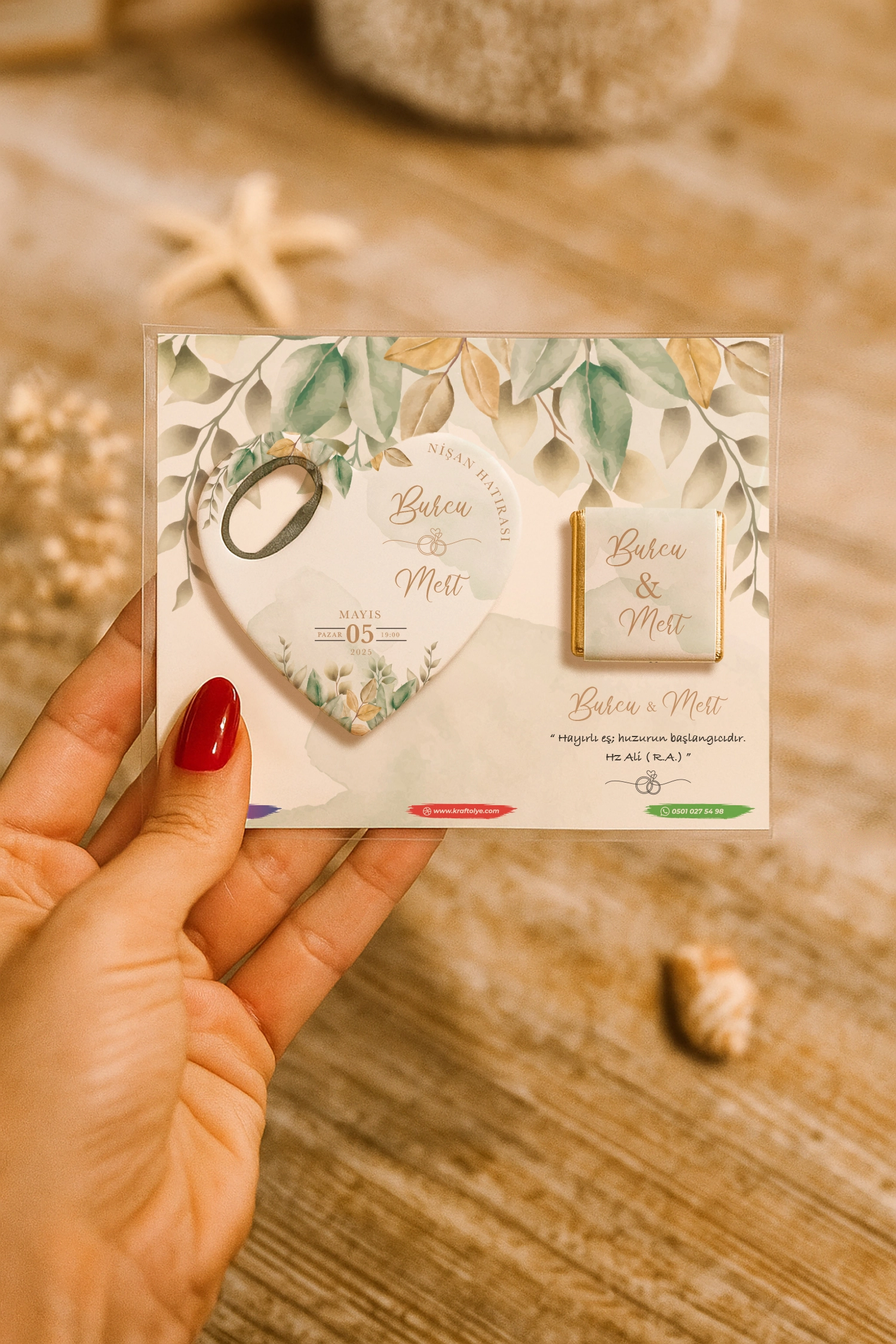 Nişan Nikah Düğün Hatırası Çikolatalı Açacak Magnet