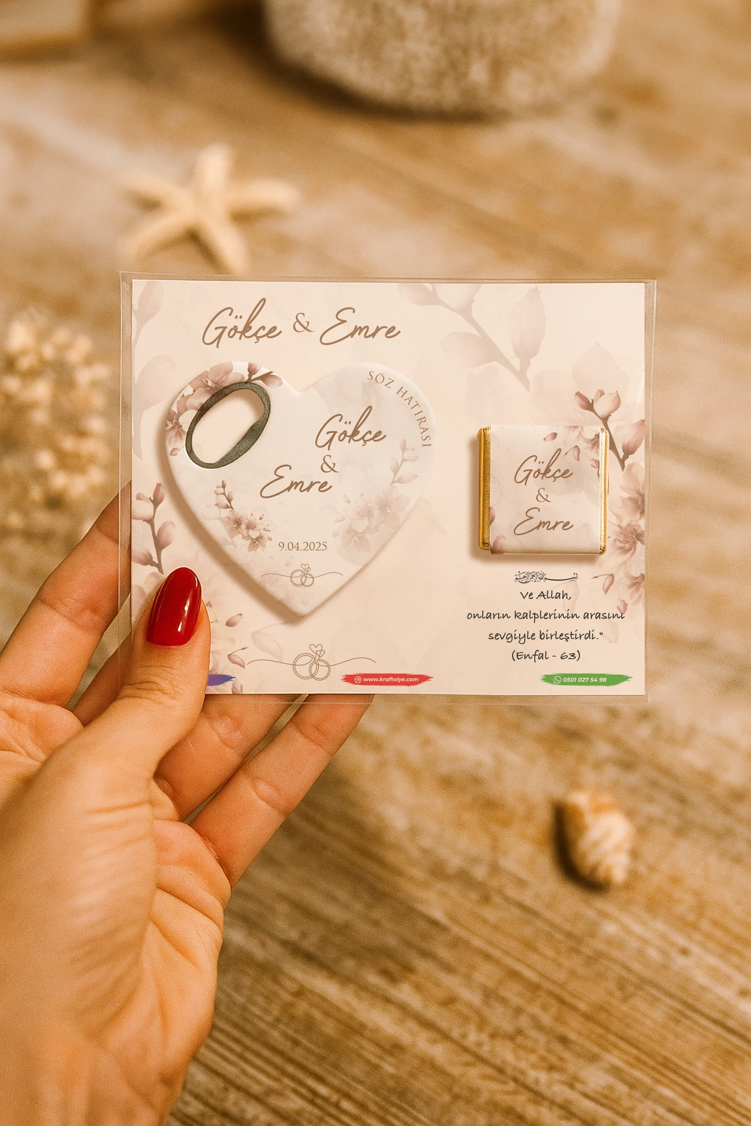 Nişan Nikah Düğün Hatırası Çikolatalı Açacak Magnet