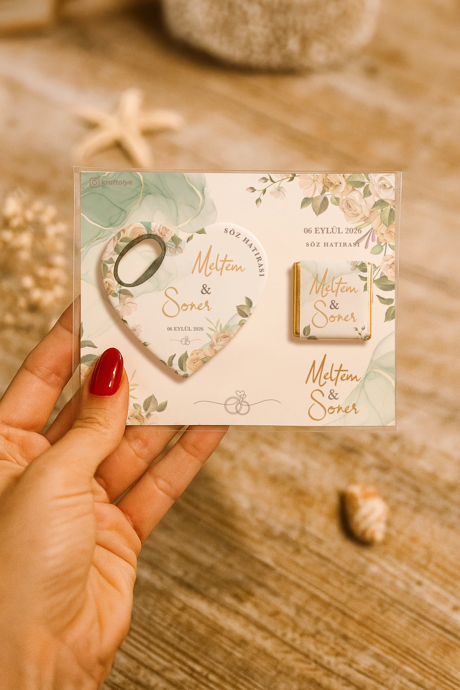 Nişan Nikah Düğün Hatırası Çikolatalı Açacak Magnet