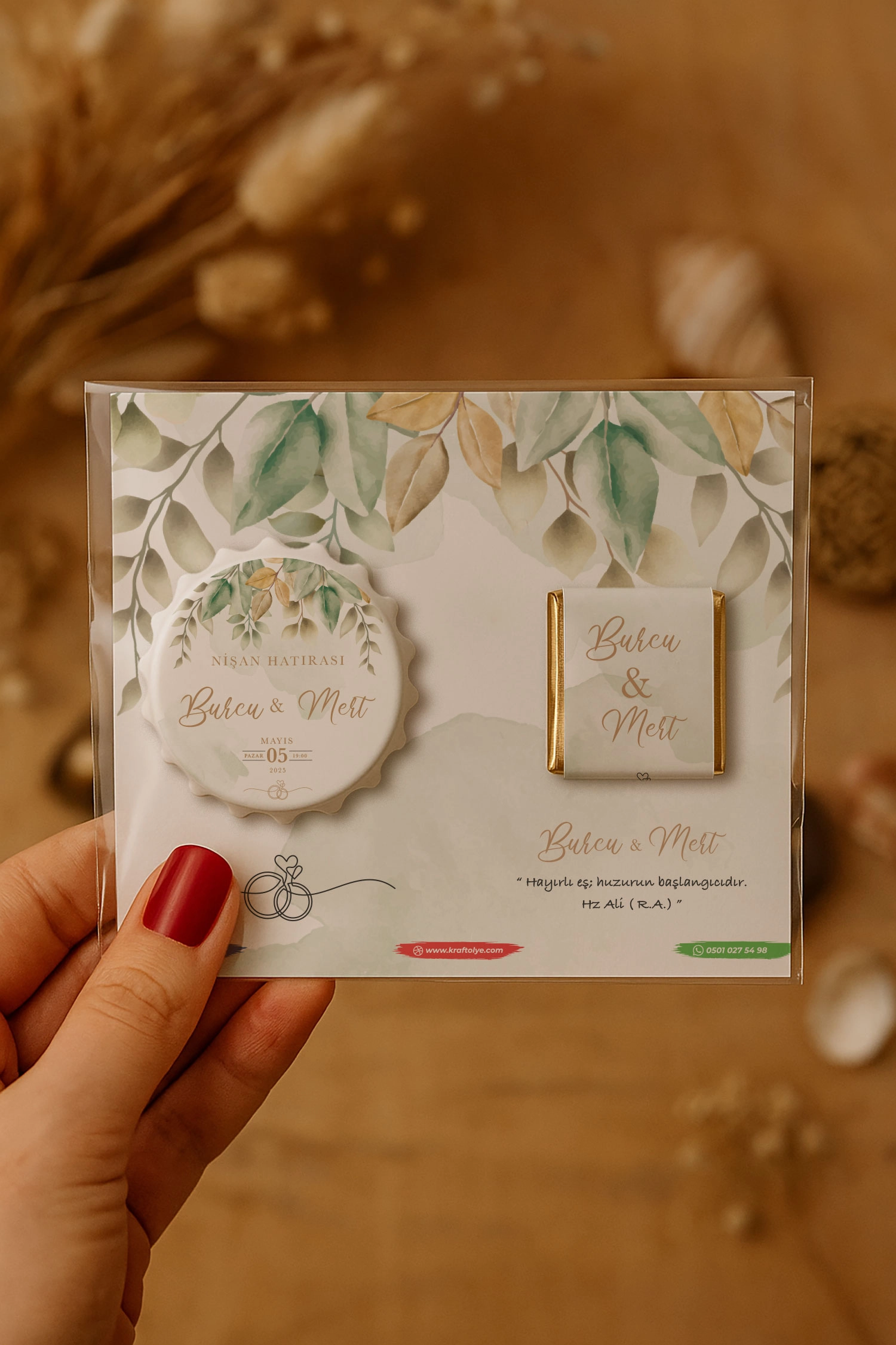 Söz Nişan Kına Nikah Düğün Hatırası Çikolatalı Kapak Açacak Magnet