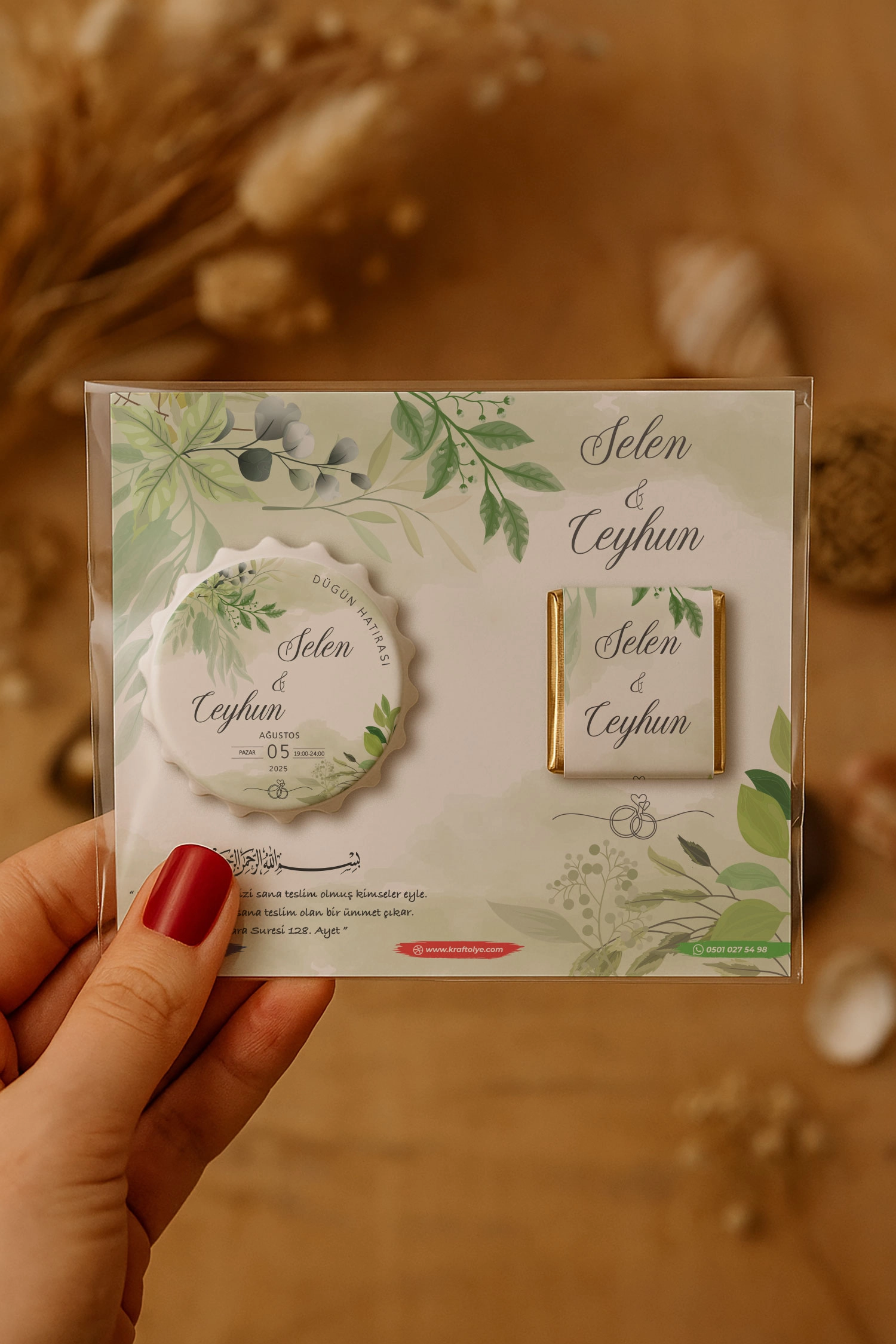 Söz Nişan Kına Nikah Düğün Hatırası Çikolatalı Kapak Açacak Magnet