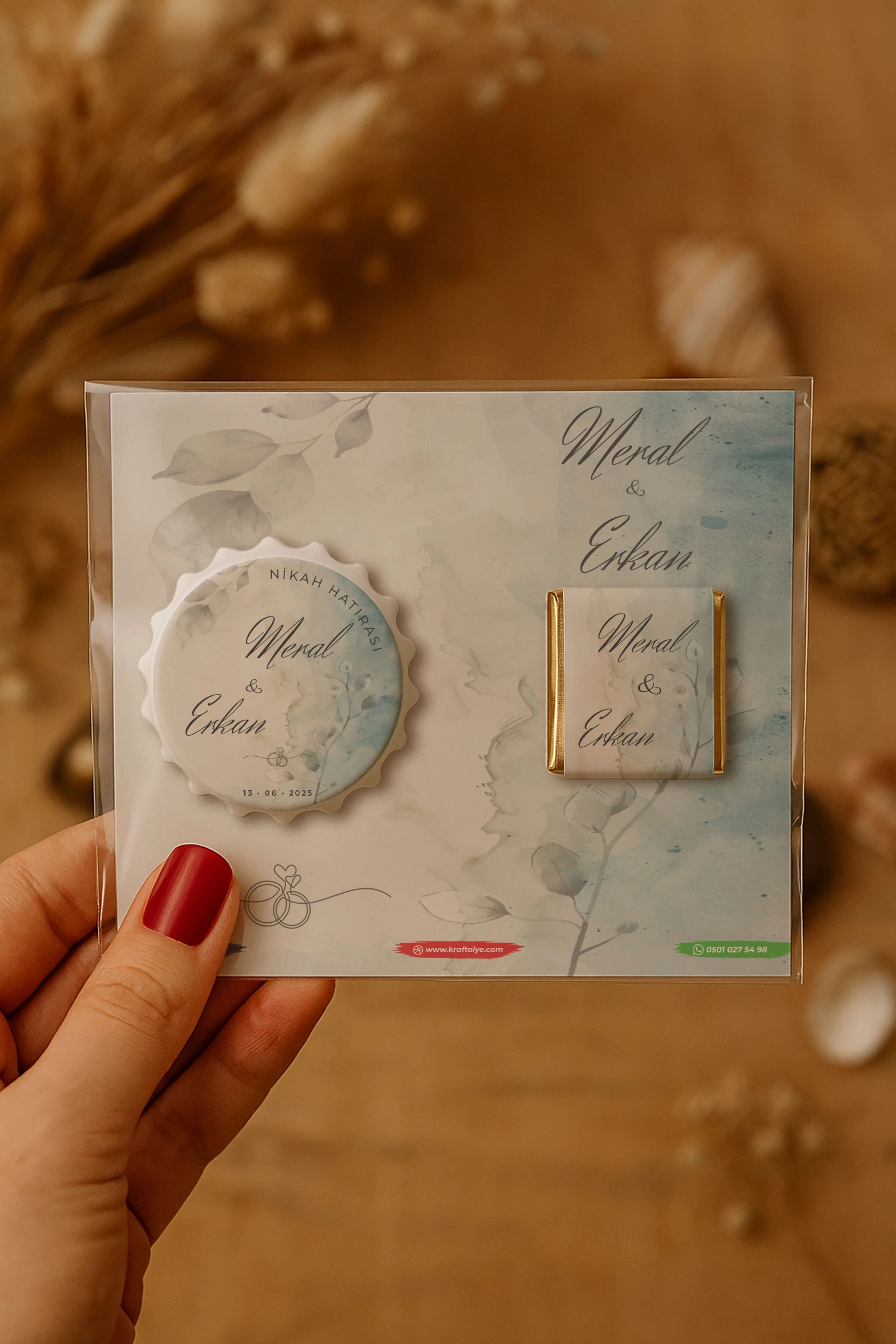 Söz Nişan Kına Nikah Düğün Hatırası Çikolatalı Kapak Açacak Magnet