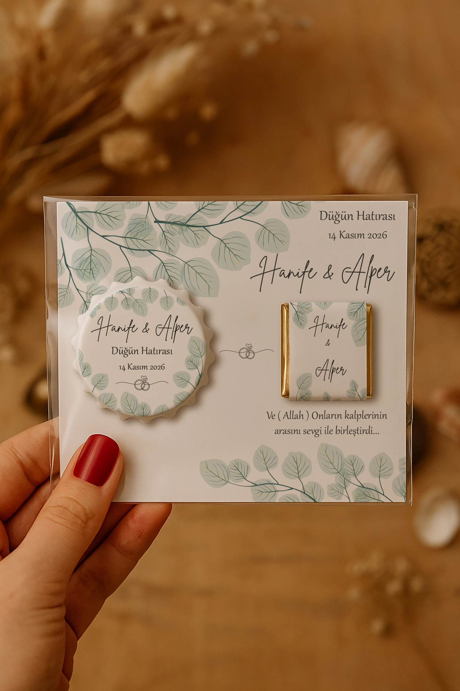 Söz Nişan Kına Nikah Düğün Hatırası Çikolatalı Kapak Açacak Magnet