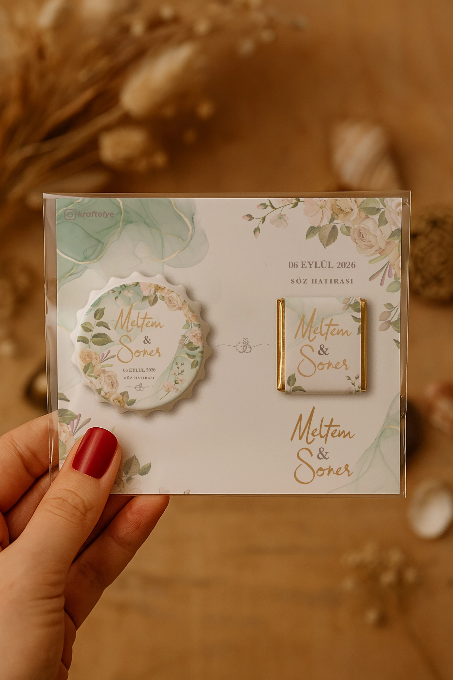Söz Nişan Kına Nikah Düğün Hatırası Çikolatalı Kapak Açacak Magnet
