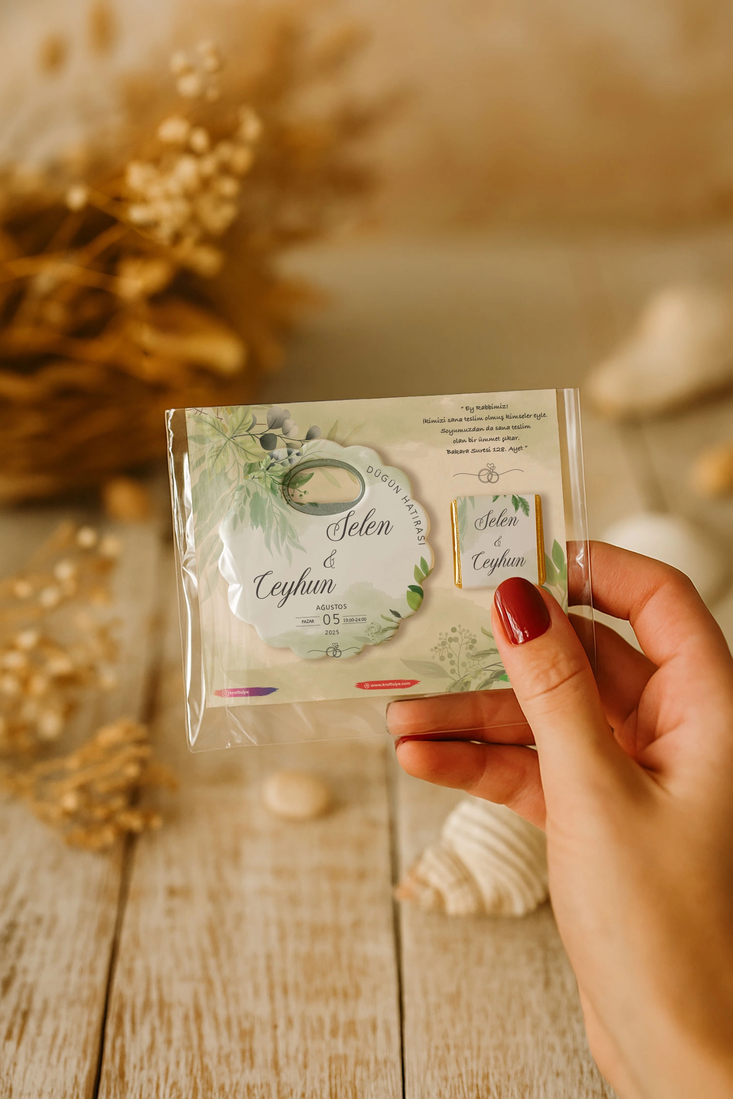 Söz Nişan Kına Nikah Düğün Hatırası Çikolatalı Papatya Açacak Magnet