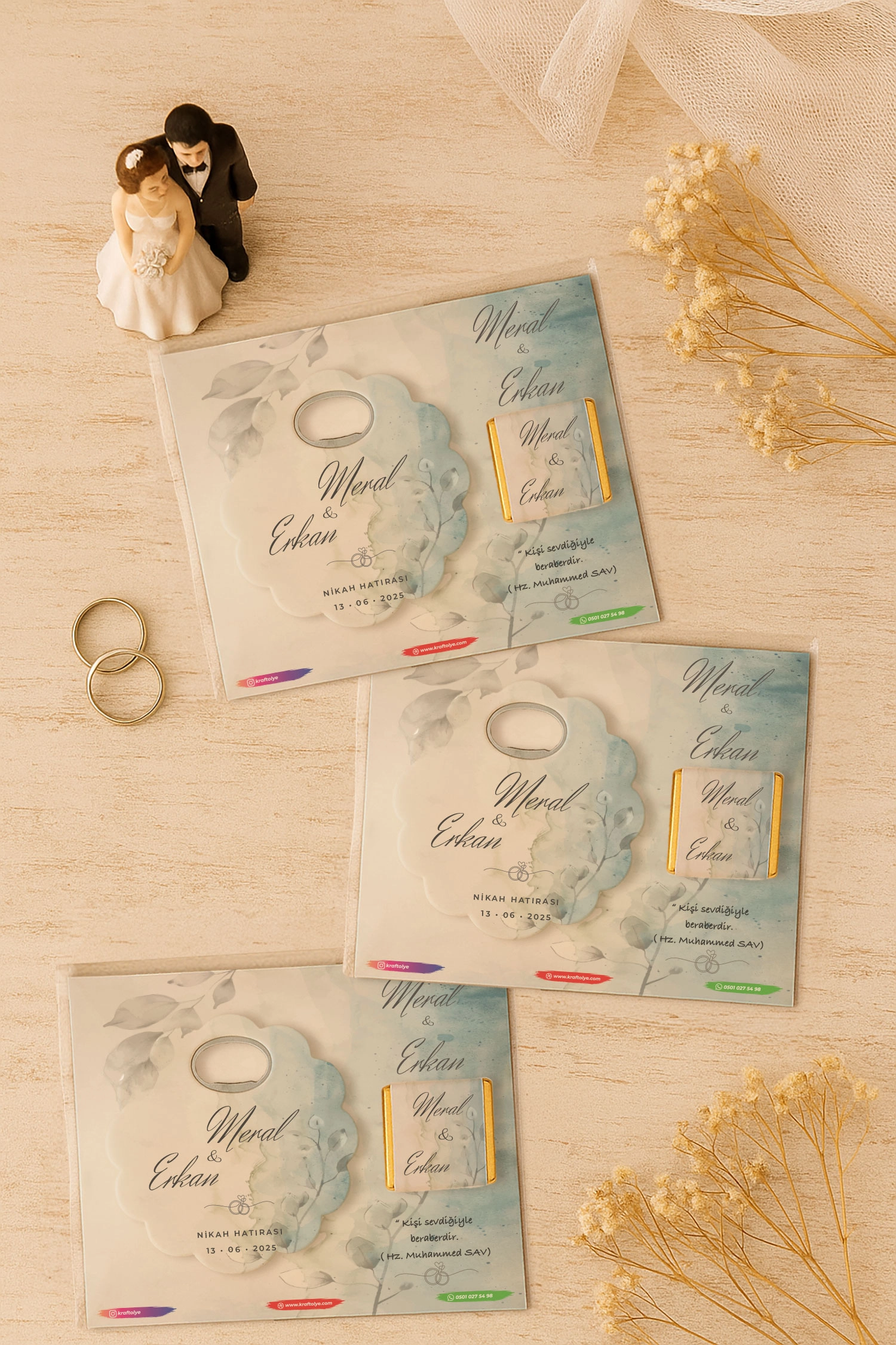 Söz Nişan Kına Nikah Düğün Hatırası Çikolatalı Papatya Açacak Magnet