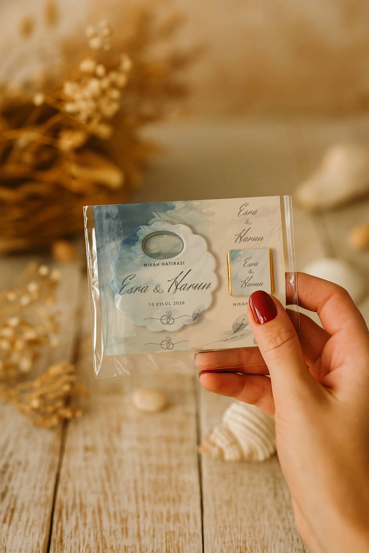 Söz Nişan Kına Nikah Düğün Hatırası Çikolatalı Papatya Açacak Magnet