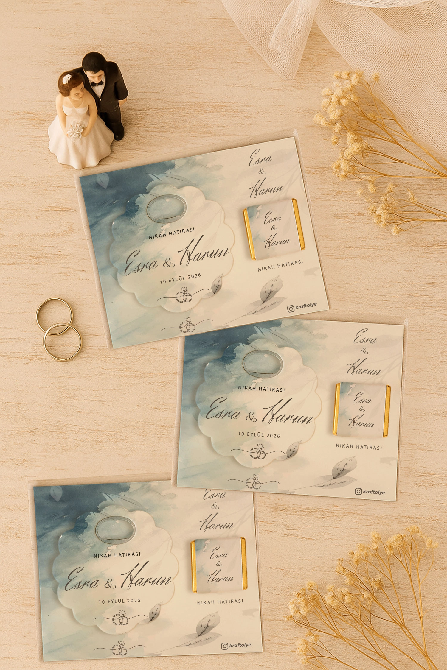 Söz Nişan Kına Nikah Düğün Hatırası Çikolatalı Papatya Açacak Magnet
