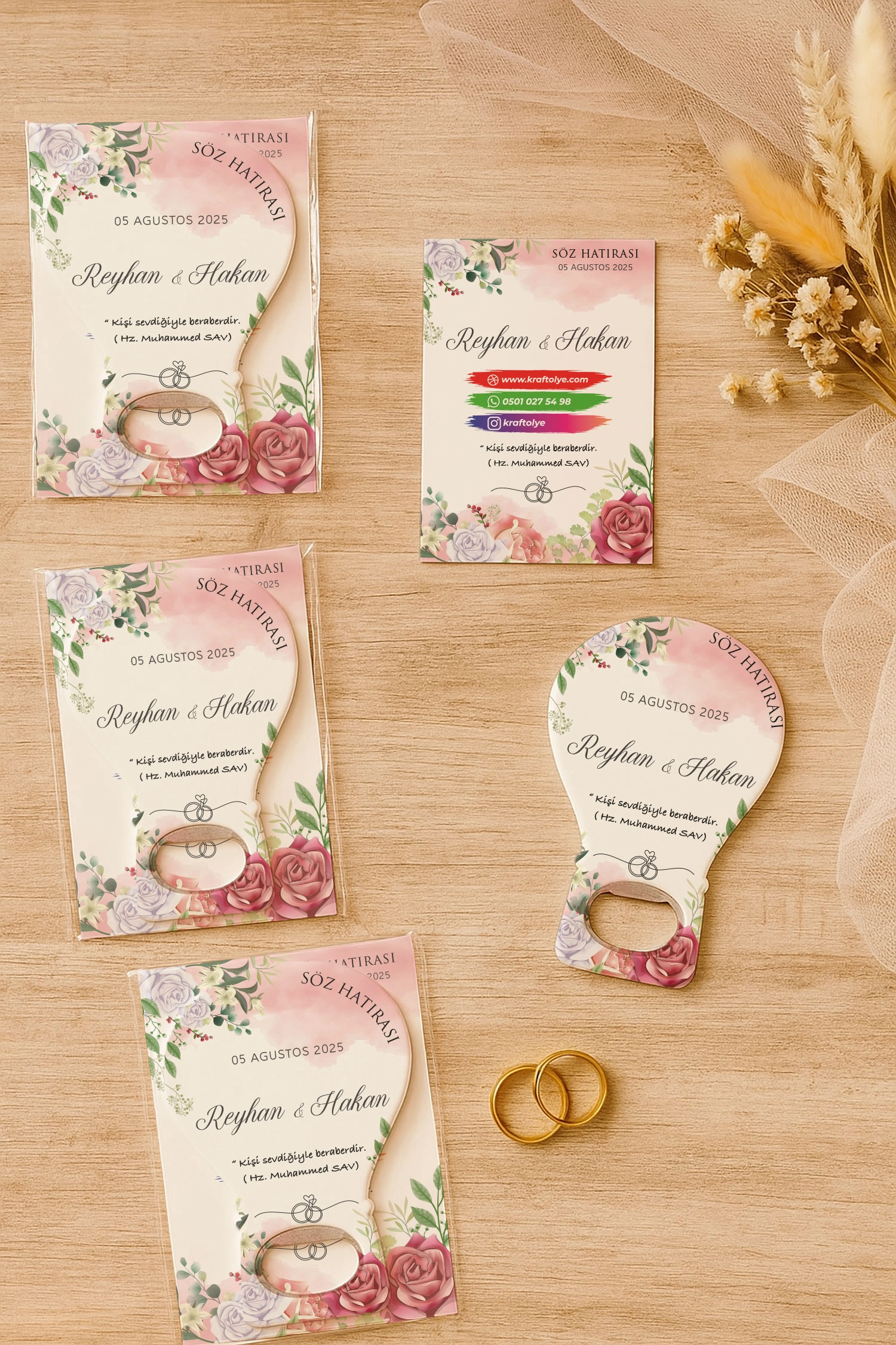 Söz Nişan Kına Nikah Düğün Hatırası Kartlı Balon Açacak Magnet