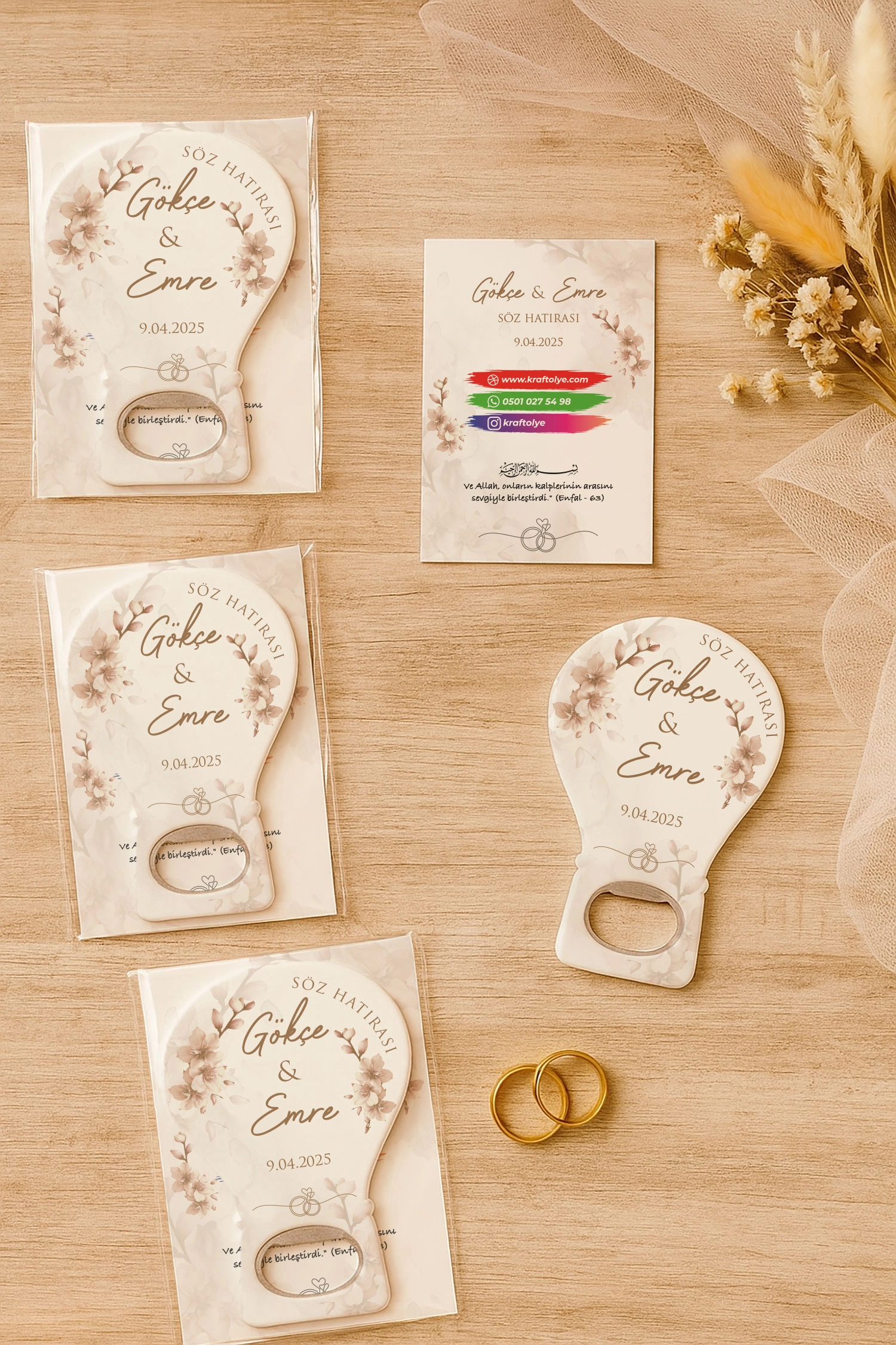 Söz Nişan Kına Nikah Düğün Hatırası Kartlı Balon Açacak Magnet