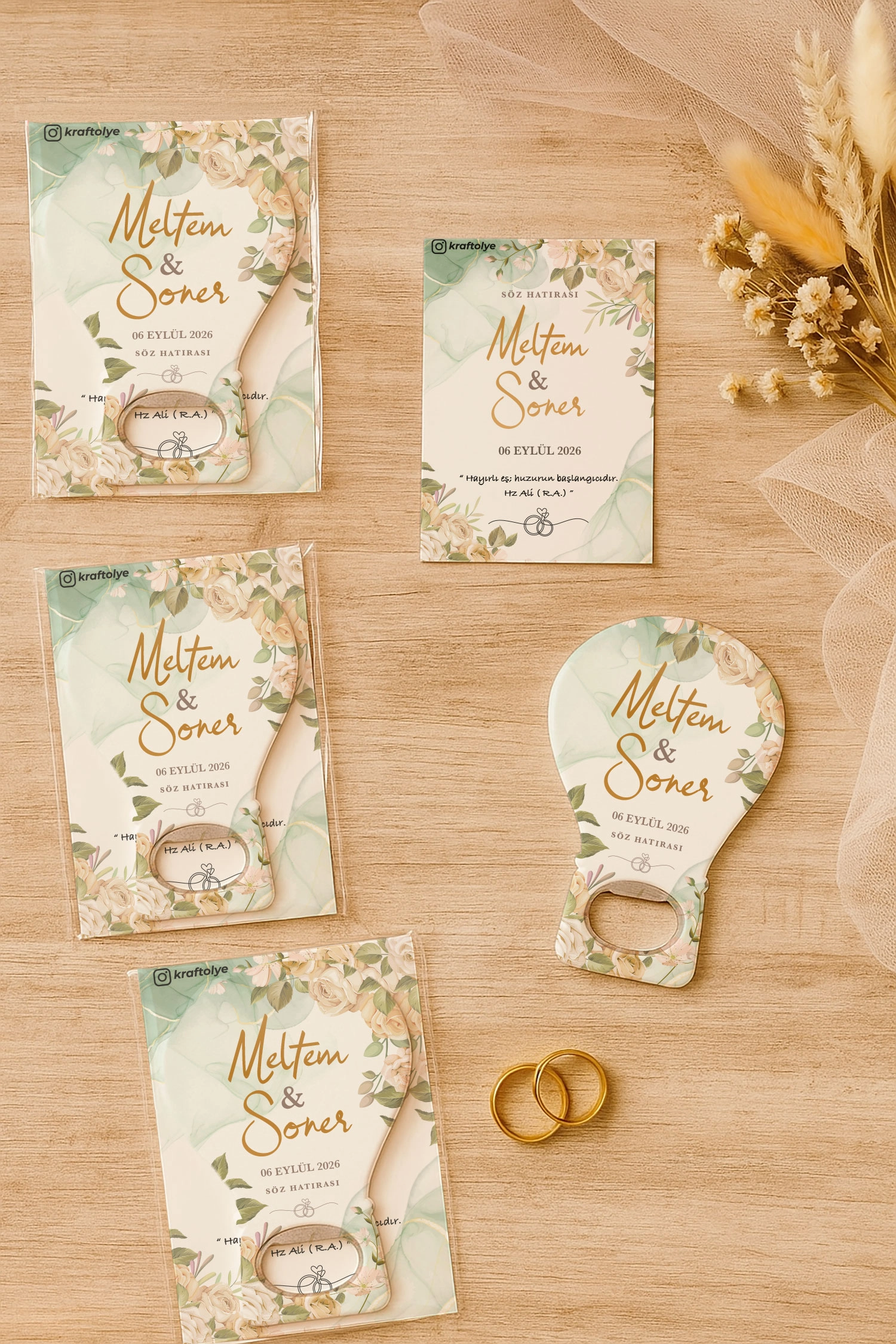 Söz Nişan Kına Nikah Düğün Hatırası Kartlı Balon Açacak Magnet