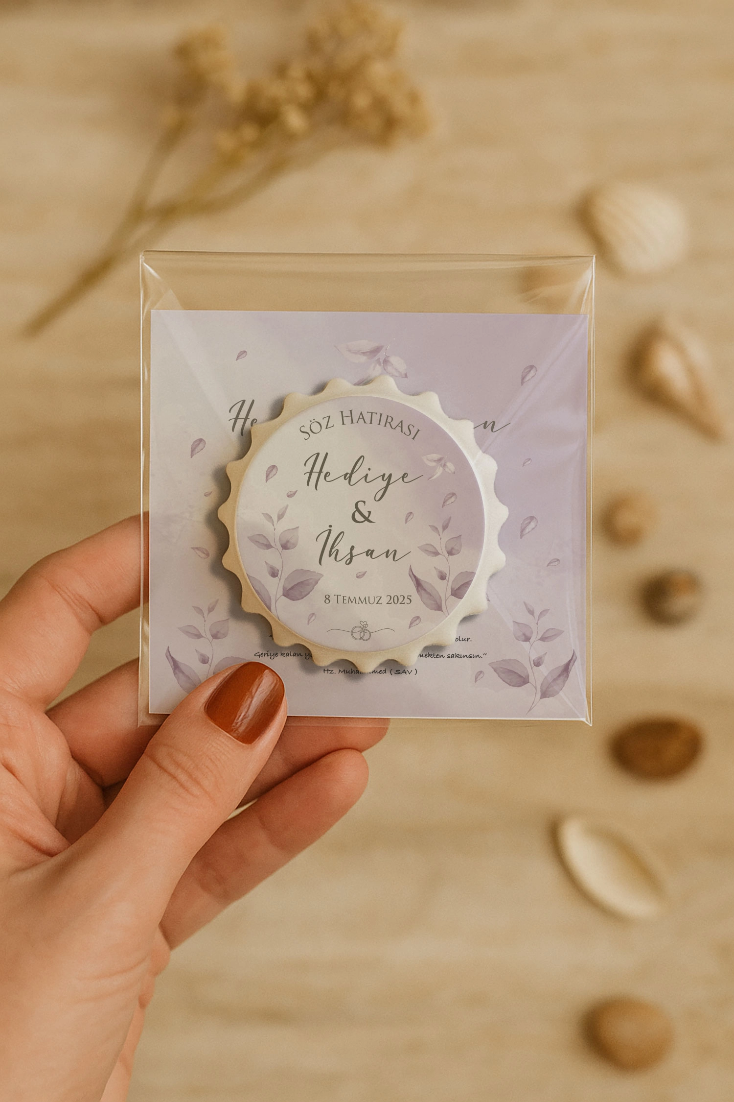 Söz Nişan Kına Nikah Düğün Hatırası Kartlı Kapak Açacak Magnet