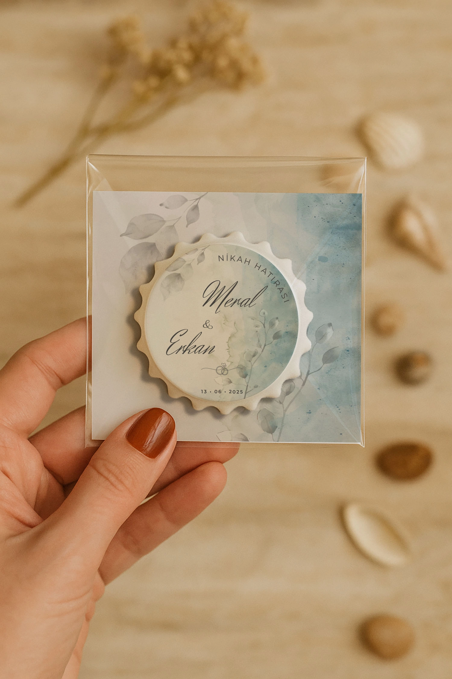 Söz Nişan Kına Nikah Düğün Hatırası Kartlı Kapak Açacak Magnet